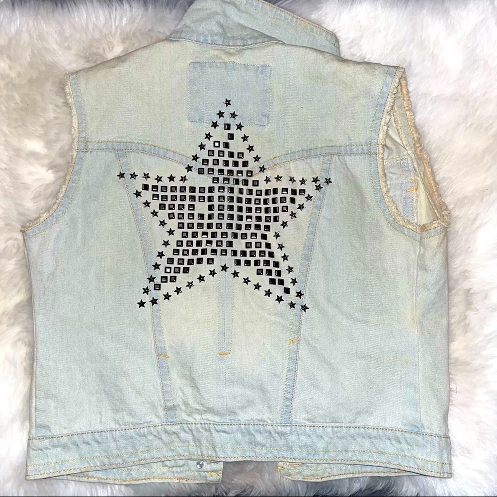Denim vest.